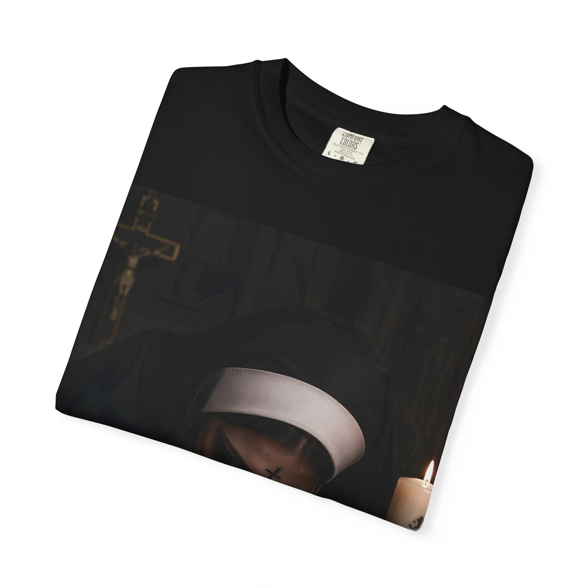 Nun & Skull T‑Shirt — Dark Gothic Religious Art Tee