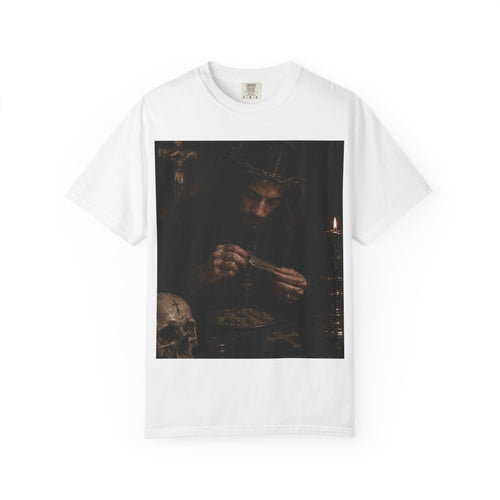 Dark Ritual T-Shirt — Gothic Skull Candle Photo Tee