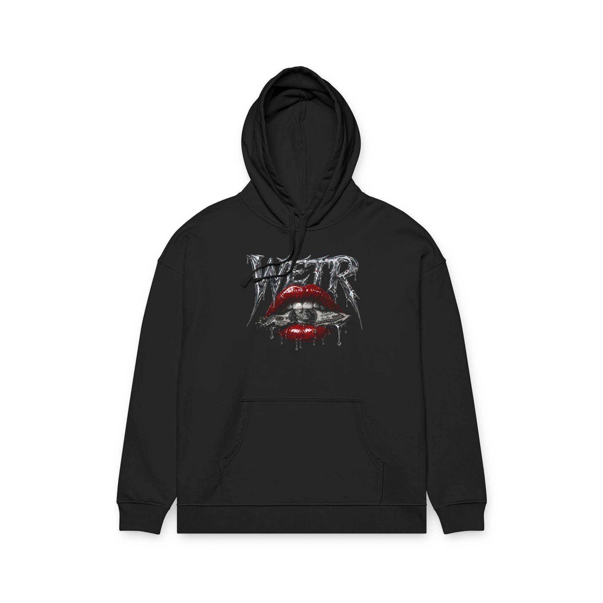 Graphic Hoodie — Red Glossy Lips "SLAMMER" Urban Streetwear