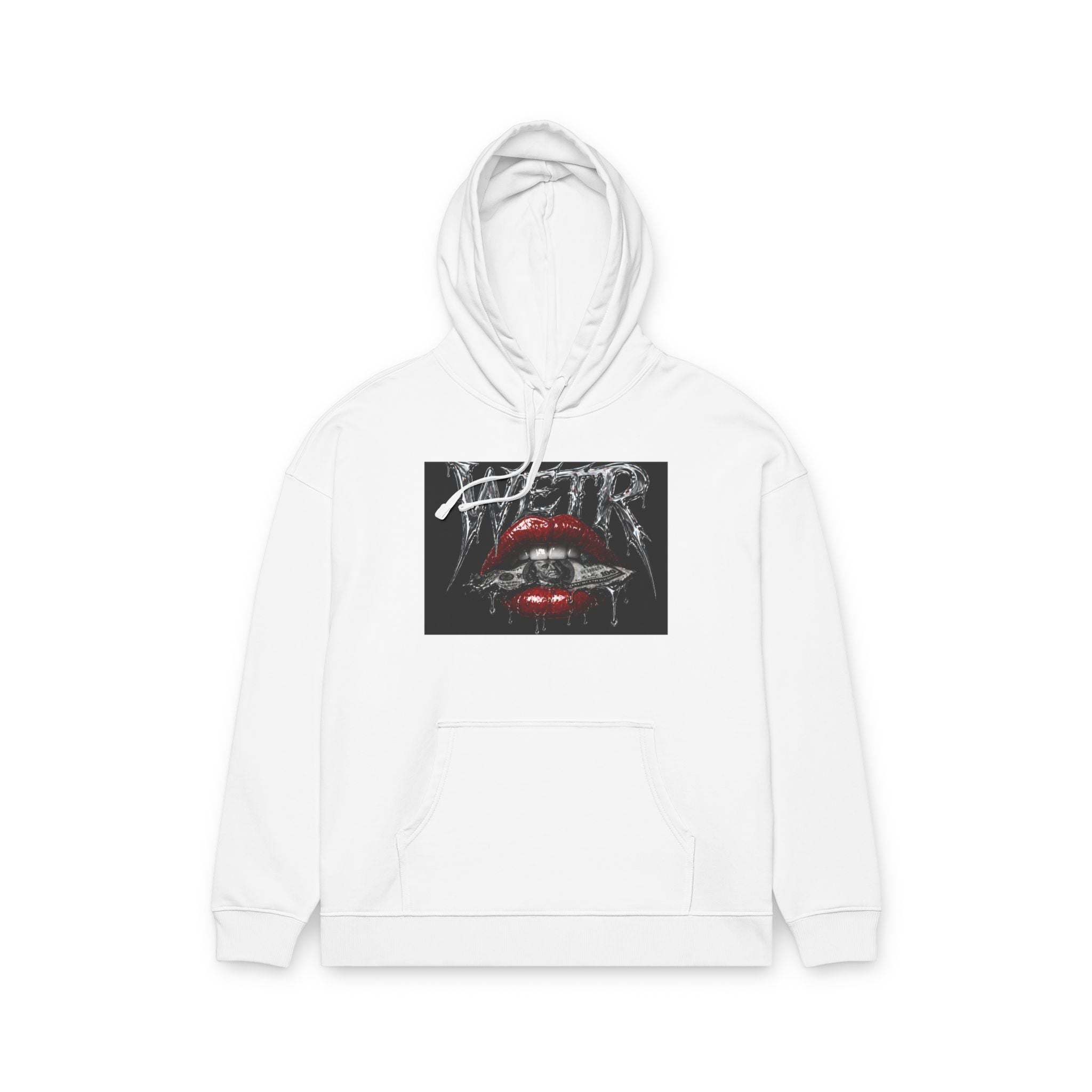 Graphic Hoodie — Red Glossy Lips "SLAMMER" Urban Streetwear