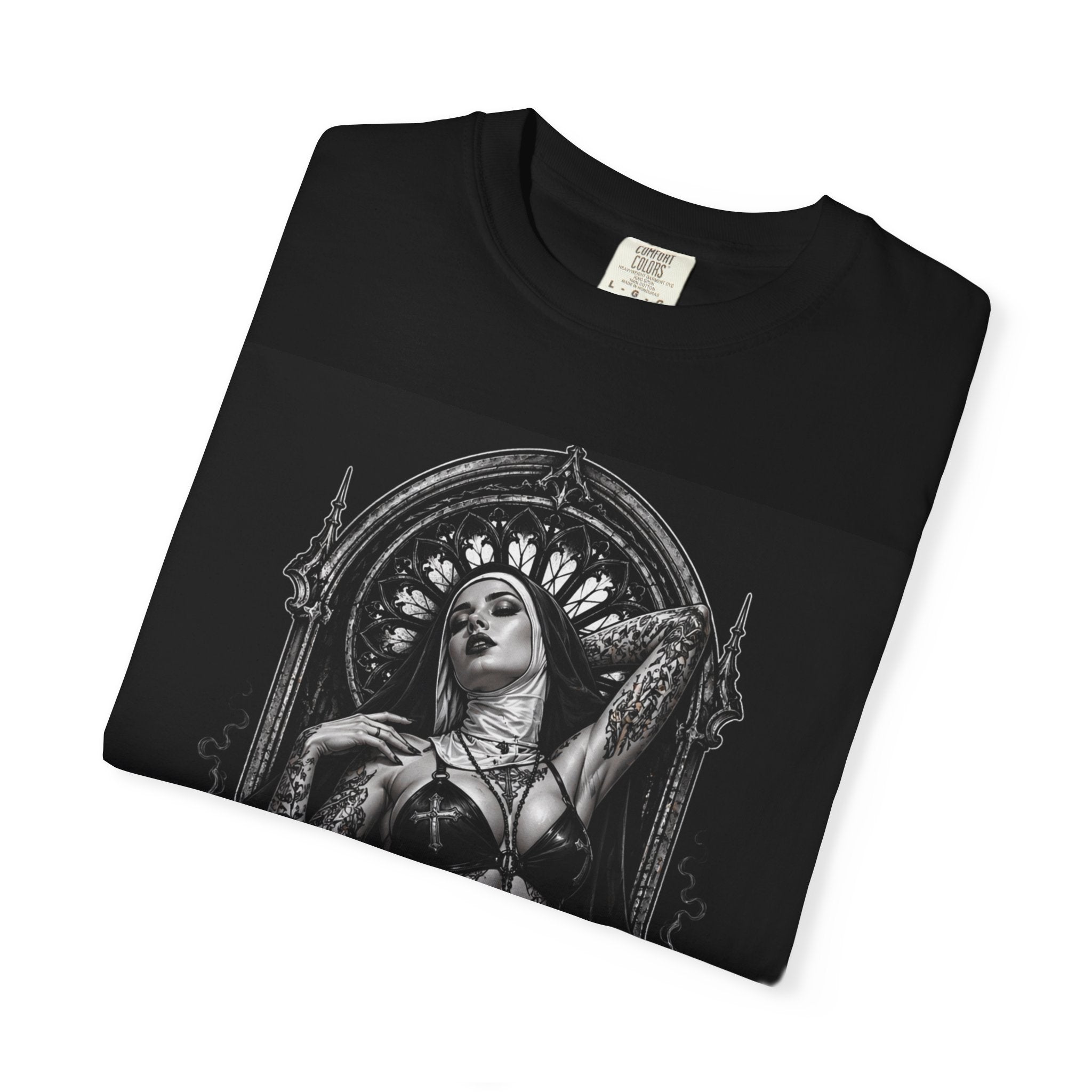 Gothic Madonna Skull T-Shirt — Dark Religious Art Tee
