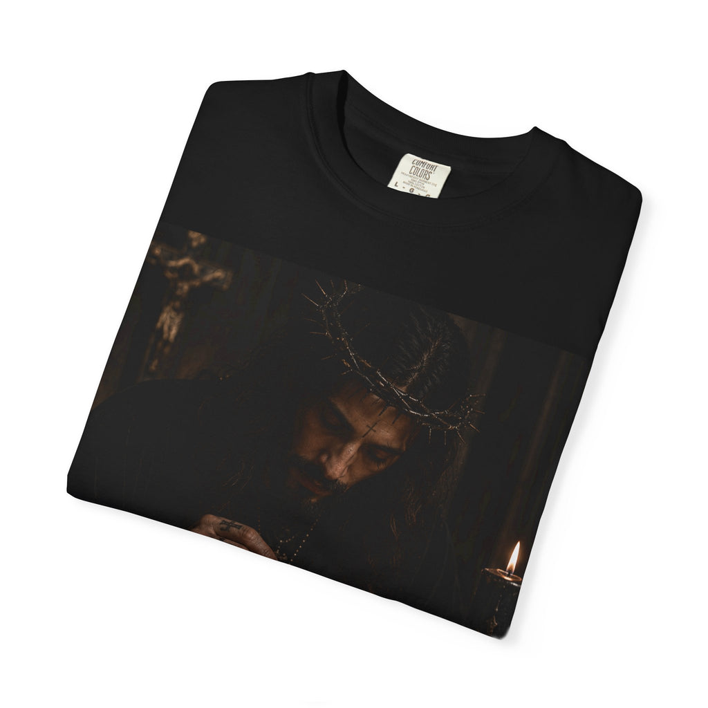 Dark Ritual T-Shirt — Gothic Skull Candle Photo Tee
