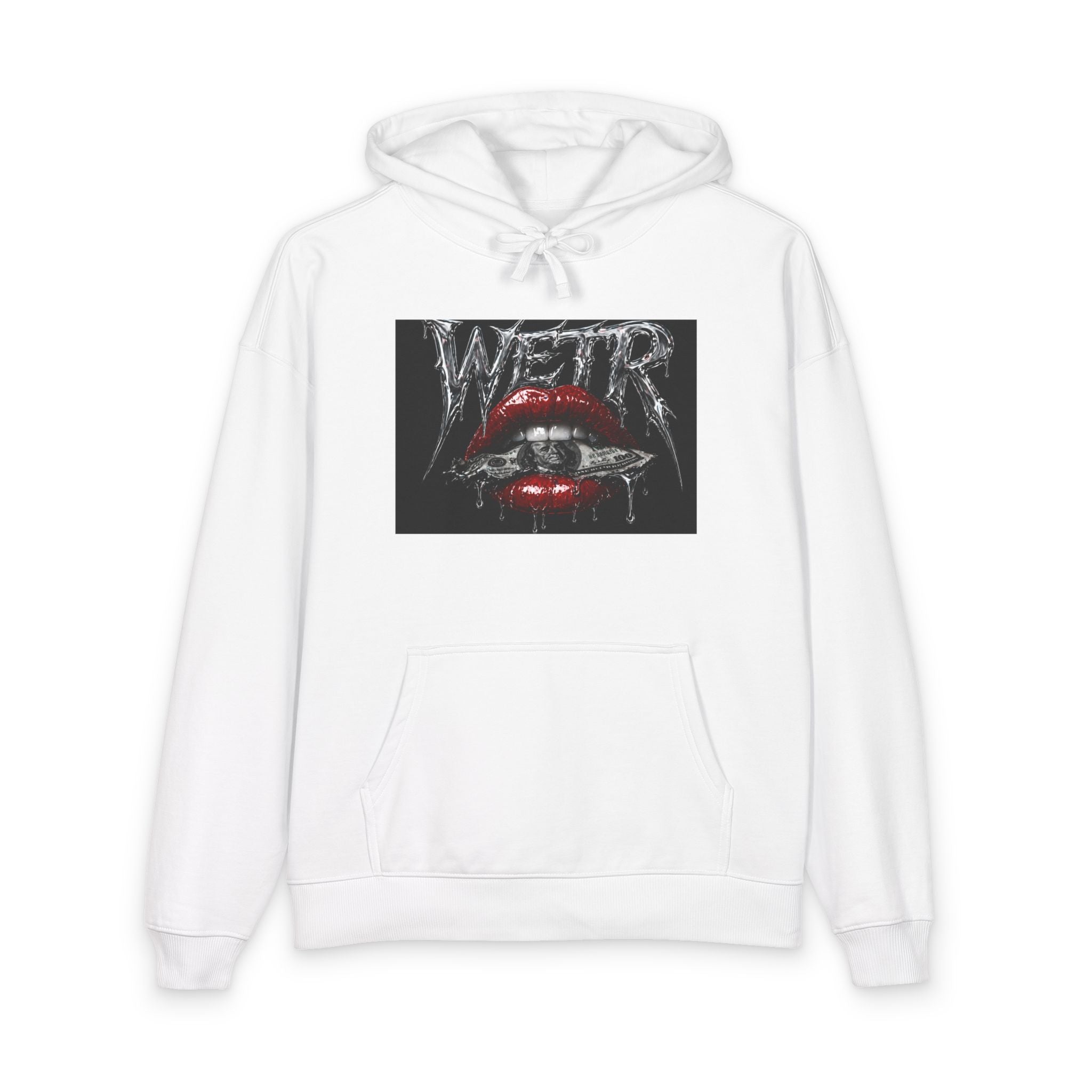 Graphic Hoodie — Red Glossy Lips "SLAMMER" Urban Streetwear